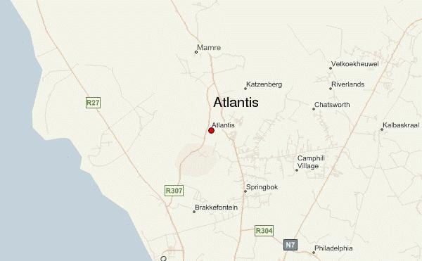 žemėlapis atlantis keiptaunas