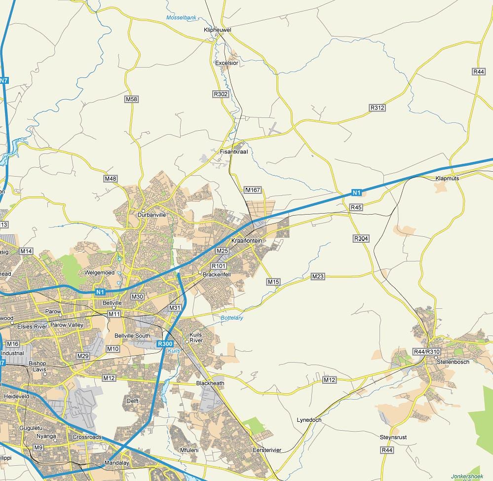 žemėlapis kraaifontein keiptaunas