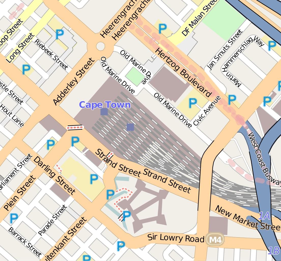 žemėlapis barrack street, Cape Town