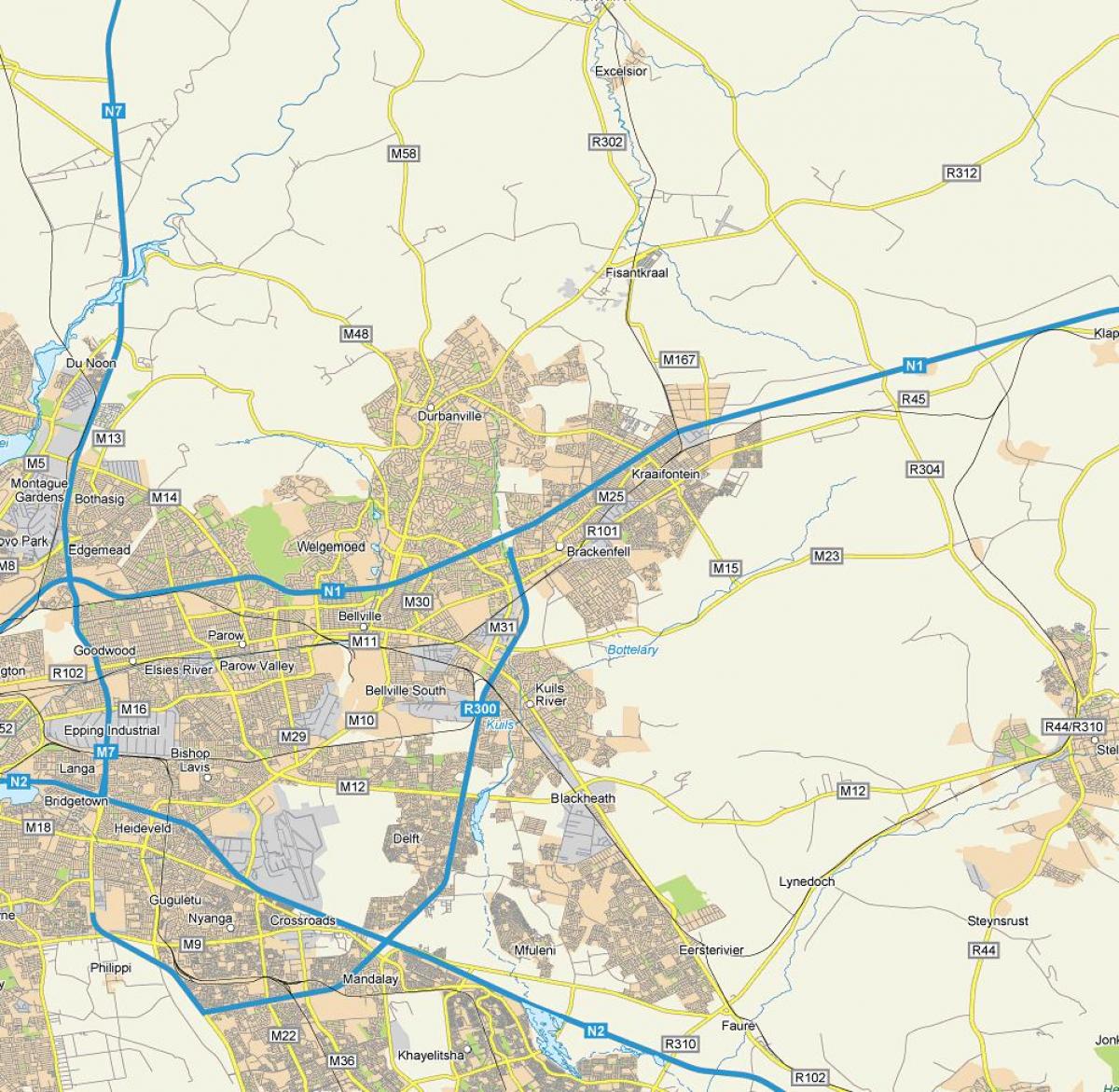 žemėlapis brackenfell keiptaunas
