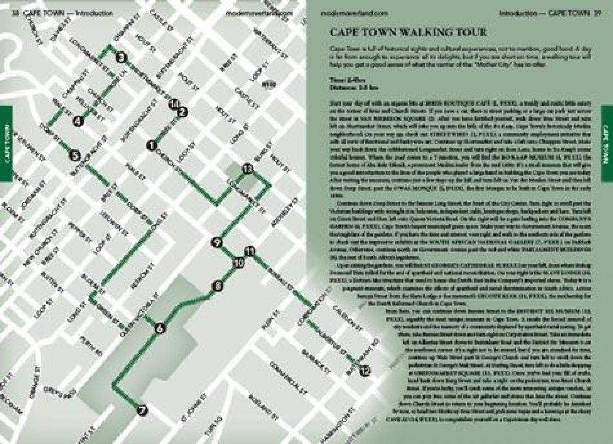 Cape Town ekskursija žemėlapyje