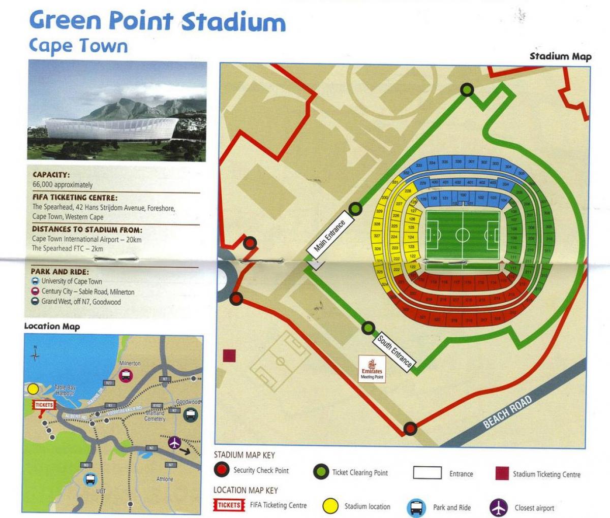 žemėlapis green point stadionas