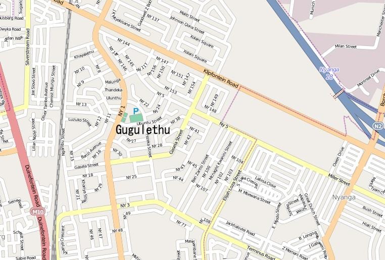 žemėlapis gugulethu keiptaunas