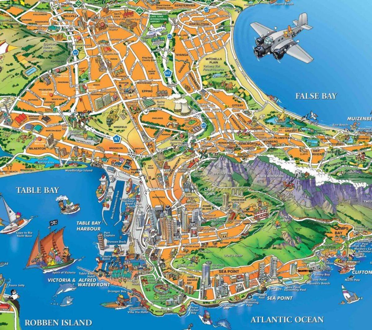 turizmo žemėlapyje Cape Town