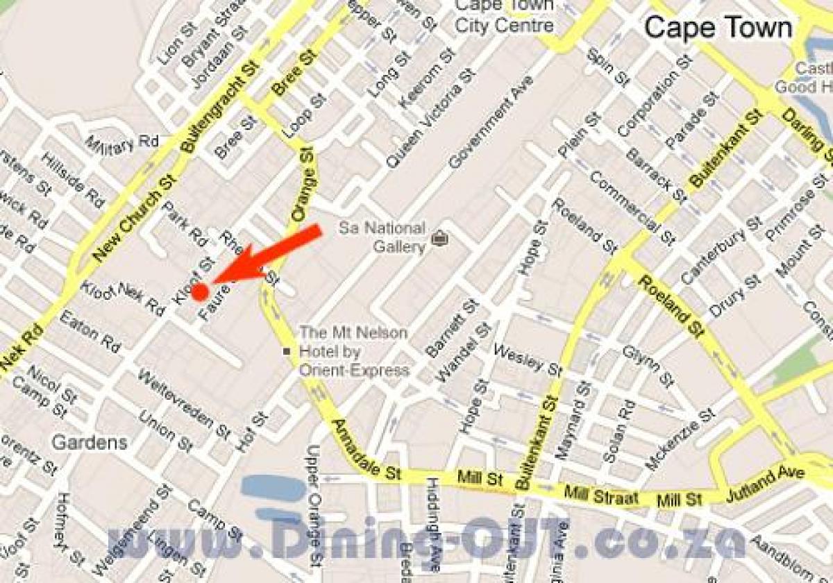 žemėlapis kloof street, Cape Town