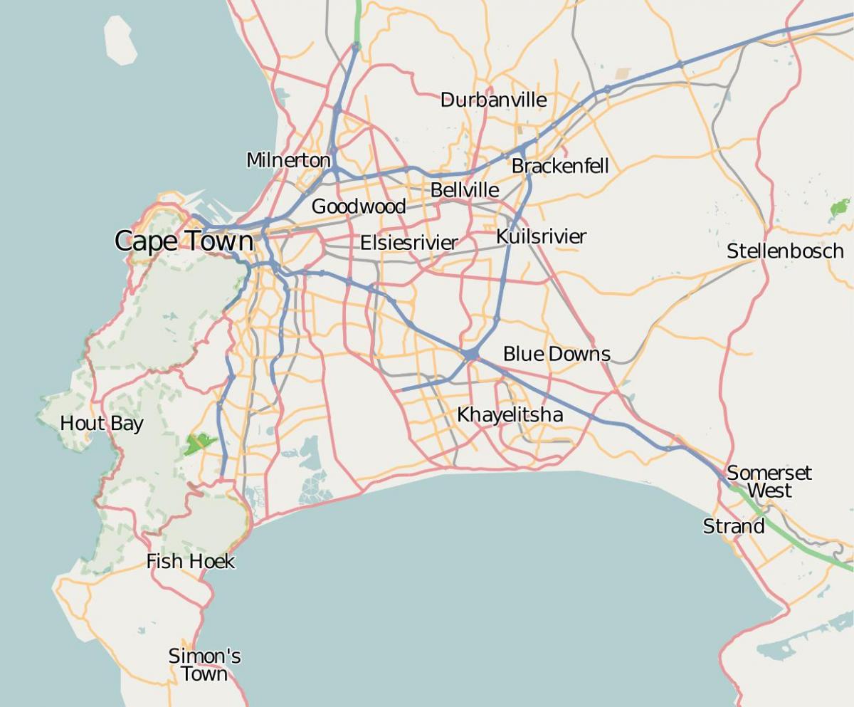 žemėlapio krypties western cape