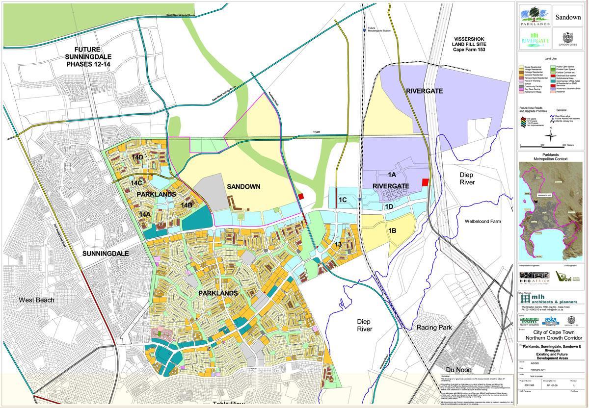 žemėlapis parklands keiptaunas 
