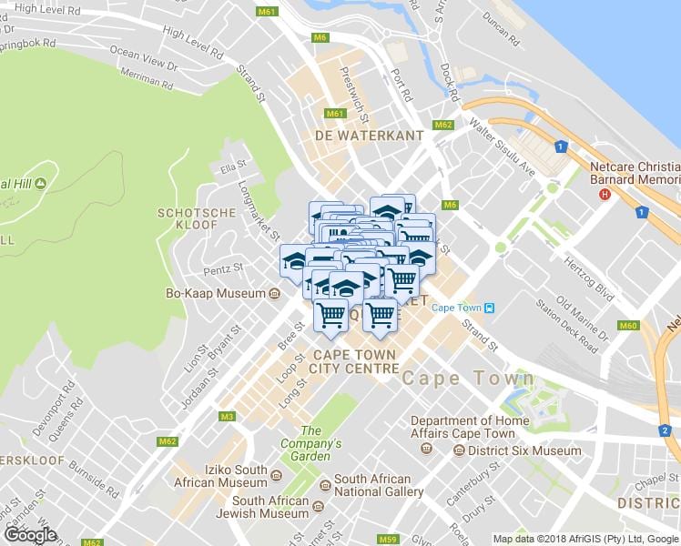 žemėlapis shortmarket street, Cape Town