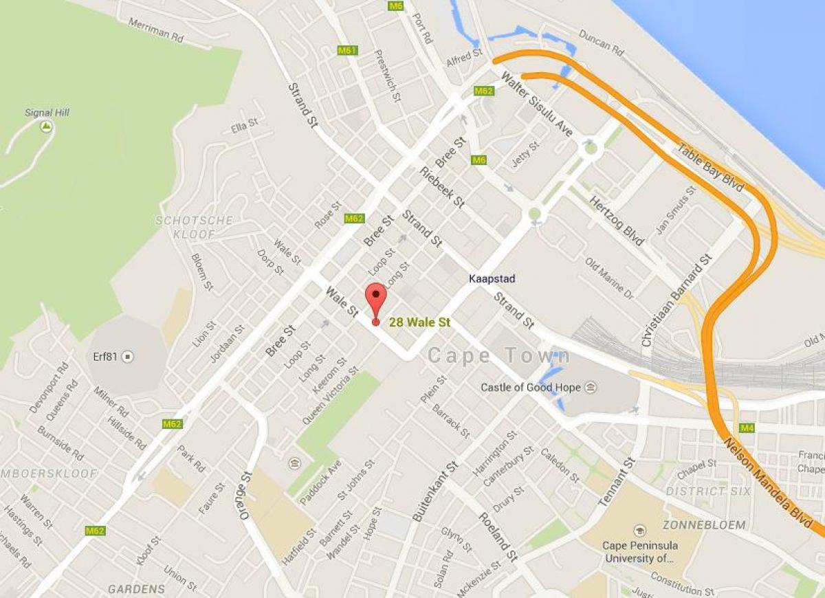 žemėlapis wale street, Cape Town