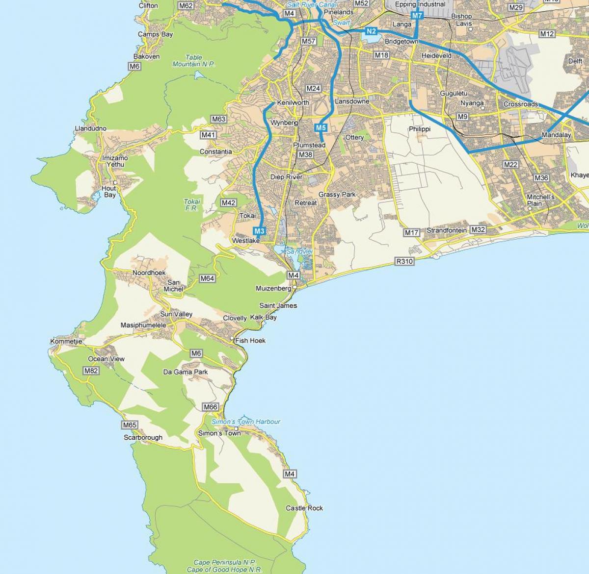 žemėlapis muizenberg keiptaunas
