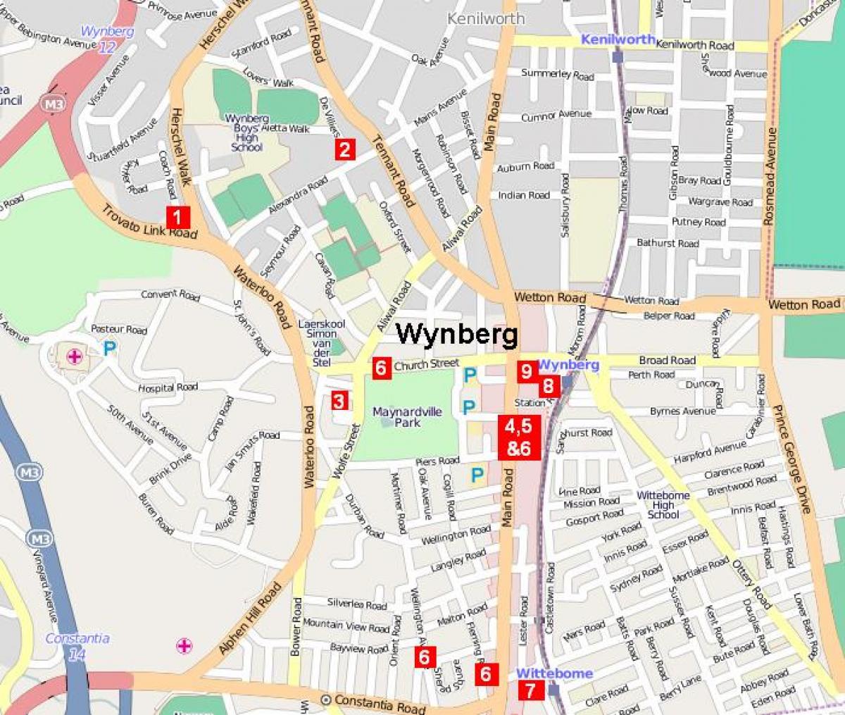  žemėlapis wynberg keiptaunas