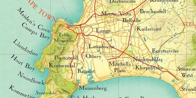 Cape Town vieta žemėlapyje