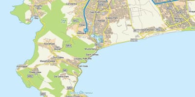 Žemėlapis muizenberg keiptaunas