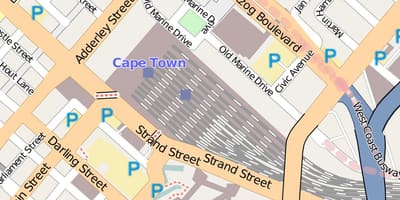 Žemėlapis barrack street, Cape Town