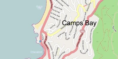 Žemėlapis camps bay, Cape Town