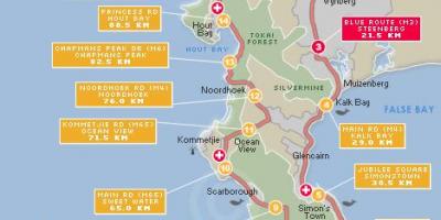 Žemėlapis cape argus maršrutą
