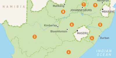 Cape Town, Pietų Afrikos žemėlapyje