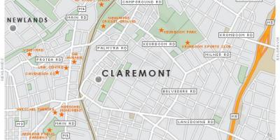 Žemėlapis claremont, Cape Town
