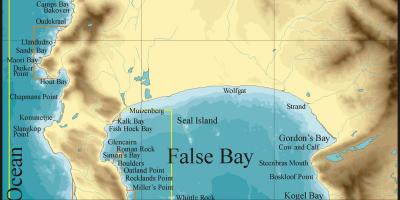 Žemėlapis false bay, Cape Town