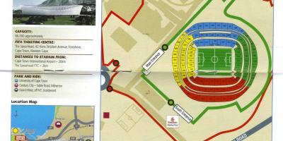 Žemėlapis green point stadionas, automobilių stovėjimo aikštelė