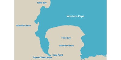 Žemėlapis lentelės bay, Pietų Afrikos respublika