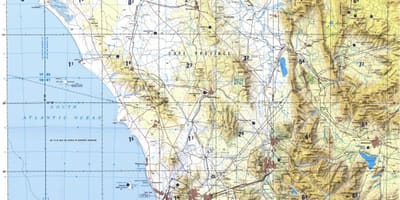 Cape Town topografinis žemėlapis