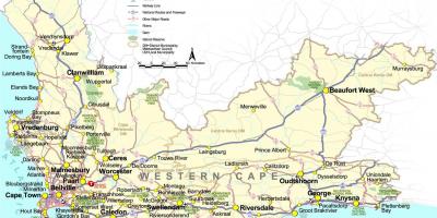 Žemėlapis cape, Pietų Afrika